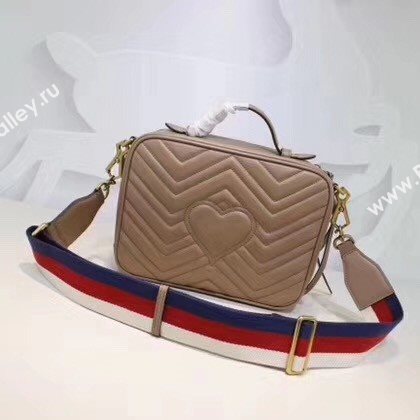 Gucci GG Marmont Small Shoulder Bag 498100 Apricot