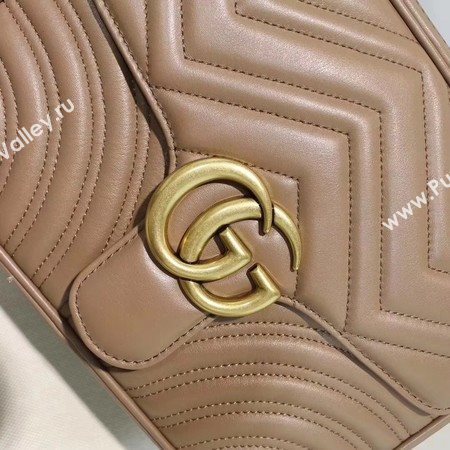 Gucci GG Marmont Small Shoulder Bag 498100 Apricot