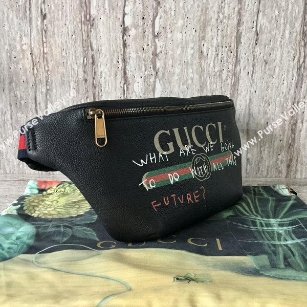 Gucci Calfskin Leather Pocket 493869 Black