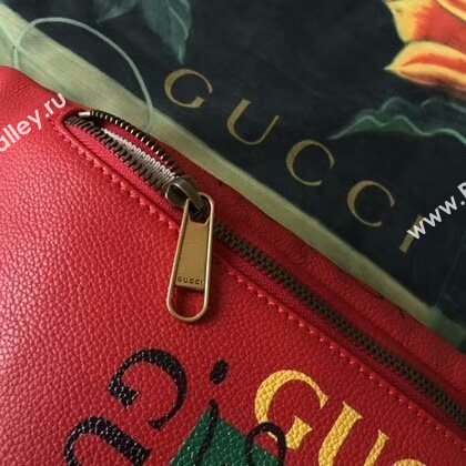 Gucci Calfskin Leather Pocket 493869 Red