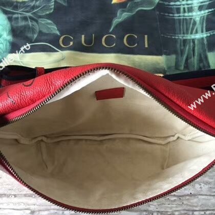 Gucci Calfskin Leather Pocket 493869 Red