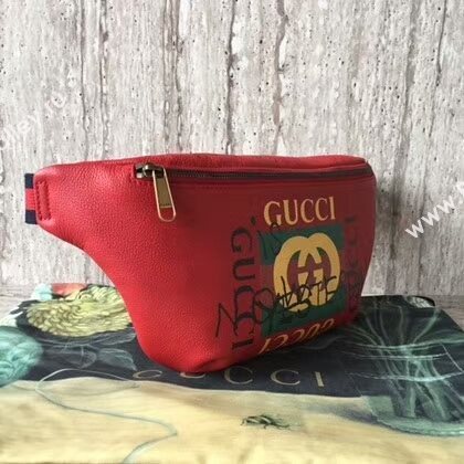 Gucci Calfskin Leather Pocket 493869 Red