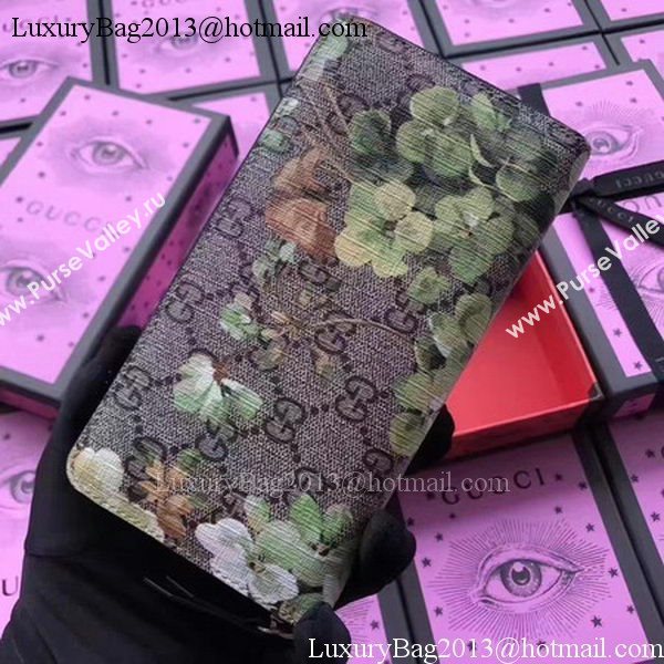 Gucci GG Blooms Zip Around Wallet 408665 Green