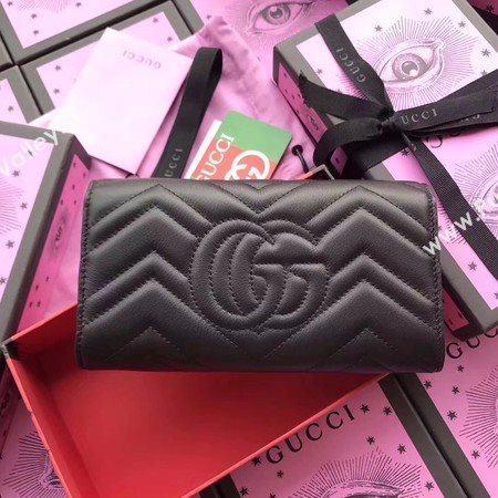 Gucci GG Marmont Continental Wallet A443436 Black