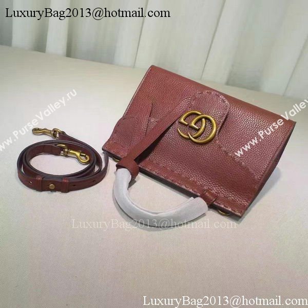 Gucci GG Marmont Leather Top Handle mini Bag 442622 Brown