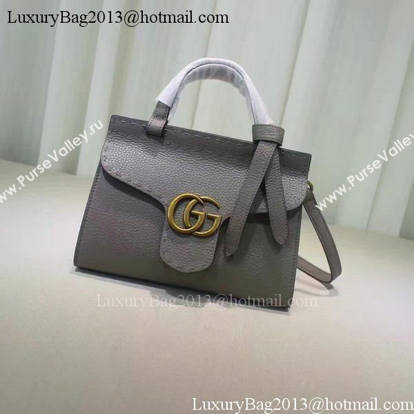 Gucci GG Marmont Leather Top Handle mini Bag 442622 Grey