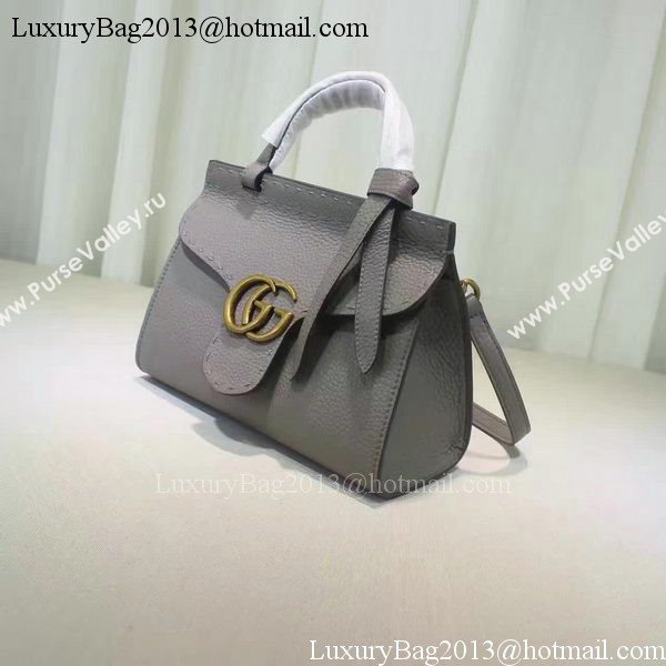 Gucci GG Marmont Leather Top Handle mini Bag 442622 Grey