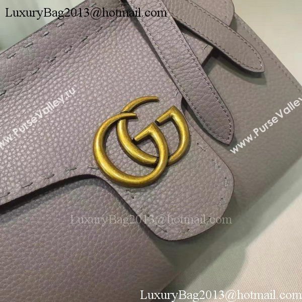 Gucci GG Marmont Leather Top Handle mini Bag 442622 Grey