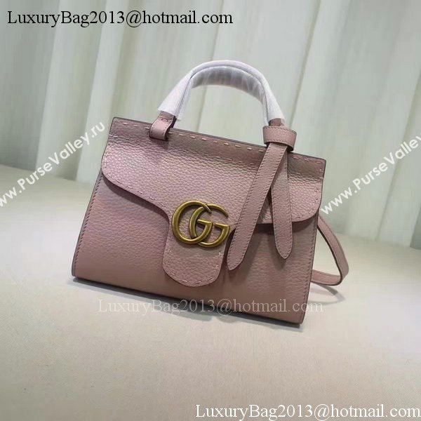 Gucci GG Marmont Leather Top Handle mini Bag 442622 Light Pink