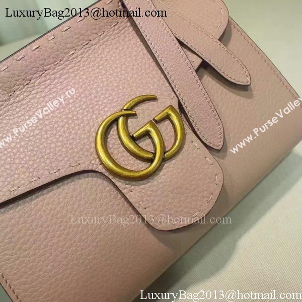 Gucci GG Marmont Leather Top Handle mini Bag 442622 Light Pink