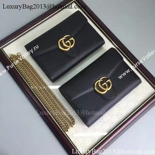 Gucci GG Marmont Leather mini Chain Bag 401232 Black