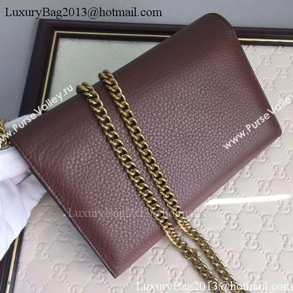 Gucci GG Marmont Leather mini Chain Bag 401232 Brown