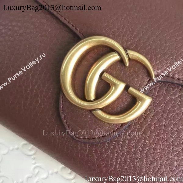 Gucci GG Marmont Leather mini Chain Bag 401232 Brown