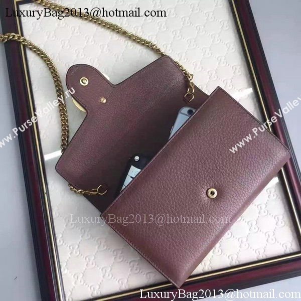 Gucci GG Marmont Leather mini Chain Bag 401232 Brown