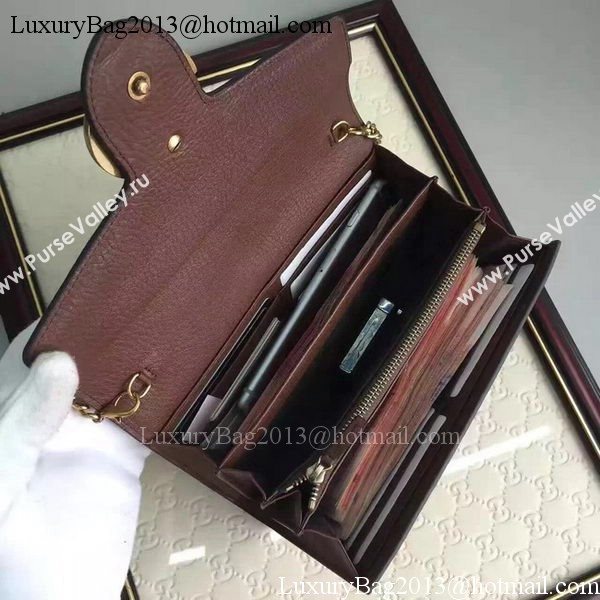 Gucci GG Marmont Leather mini Chain Bag 401232 Brown