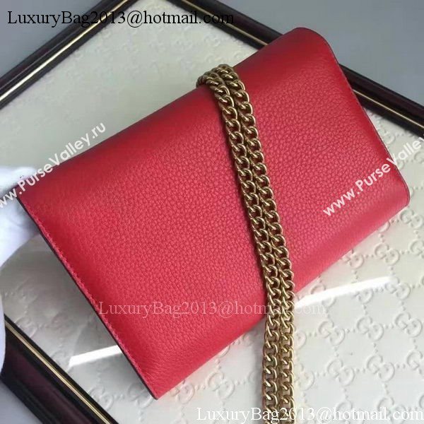 Gucci GG Marmont Leather mini Chain Bag 401232 Red