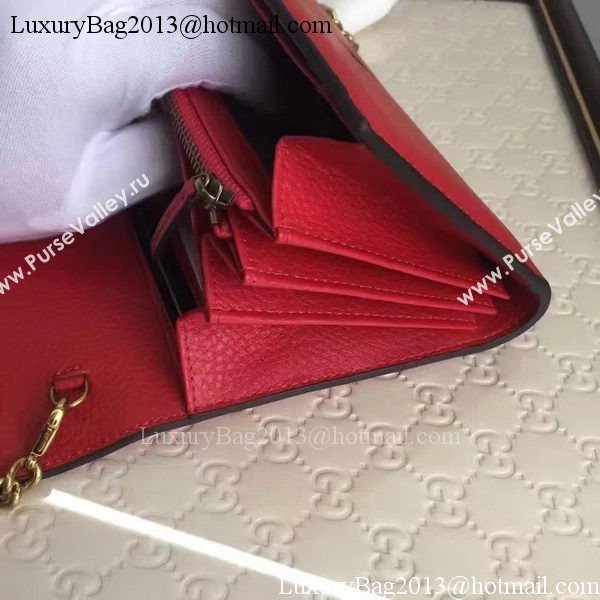 Gucci GG Marmont Leather mini Chain Bag 401232 Red