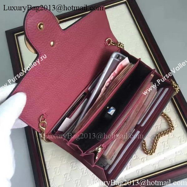 Gucci GG Marmont Leather mini Chain Bag 401232 Wine