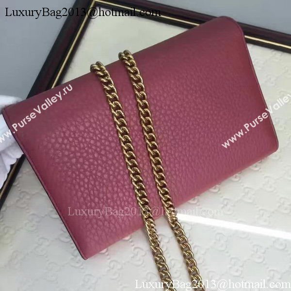 Gucci GG Marmont Leather mini Chain Bag 401232 Wine