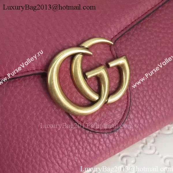 Gucci GG Marmont Leather mini Chain Bag 401232 Wine