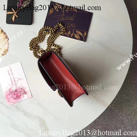 Gucci GG Marmont Leather mini Chain Bag 431384 Red