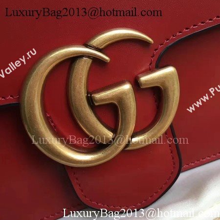 Gucci GG Marmont Leather mini Chain Bag 431384 Red