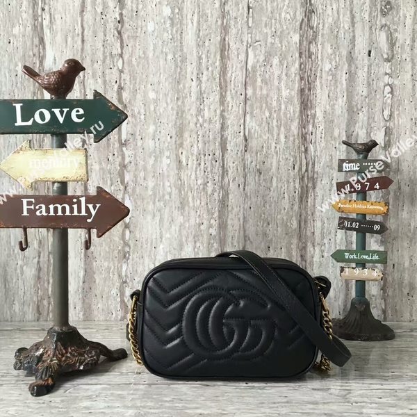 Gucci GG Marmont Matelasse Mini Shoulder Bag 448065A Black