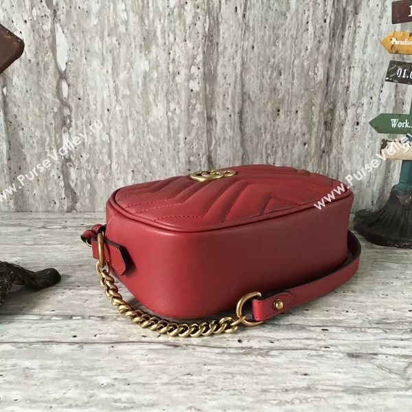 Gucci GG Marmont Matelasse Mini Shoulder Bag 448065A Red