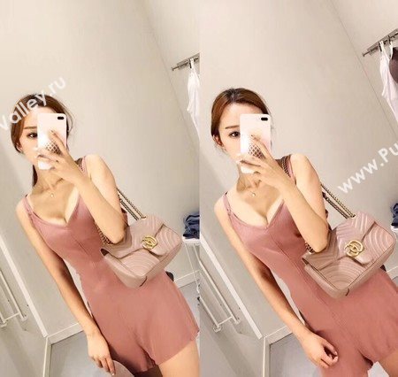 Gucci GG Marmont Matelasse Shoulder Bag 443496 Pink