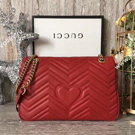 Gucci GG Marmont Matelasse Shoulder Bag 443496 Red