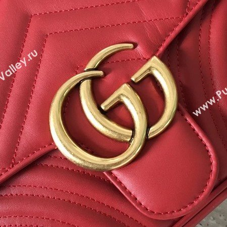 Gucci GG Marmont Matelasse Shoulder Bag 443496 Red