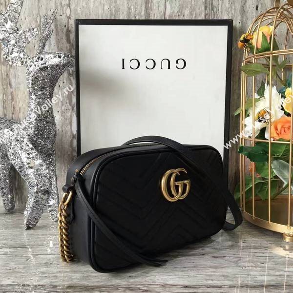 Gucci GG Marmont Matelasse Shoulder Bag 447632A Black