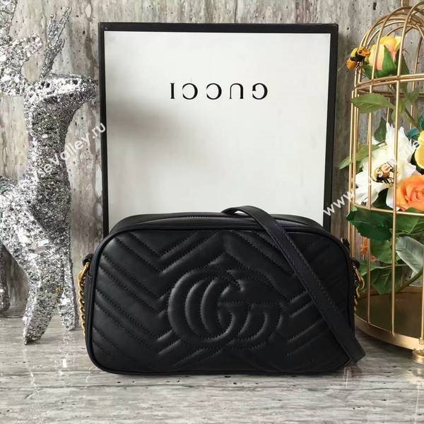 Gucci GG Marmont Matelasse Shoulder Bag 447632A Black