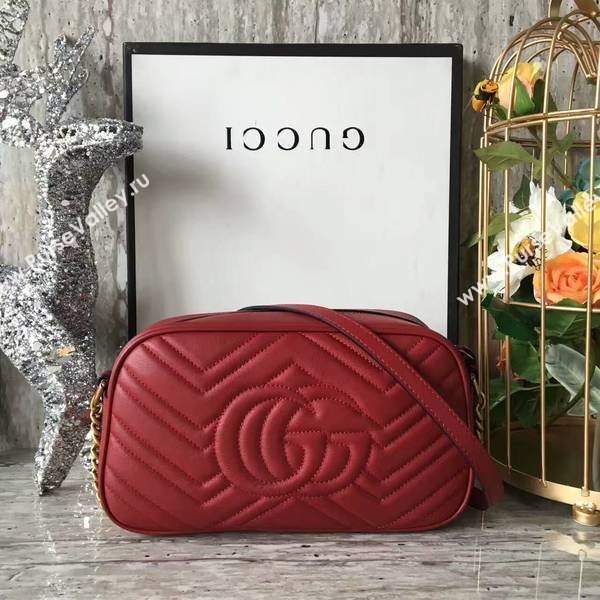 Gucci GG Marmont Matelasse Shoulder Bag 447632A Red