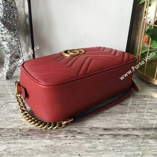 Gucci GG Marmont Matelasse Shoulder Bag 447632A Red