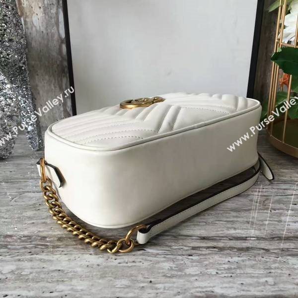 Gucci GG Marmont Matelasse Shoulder Bag 447632A White