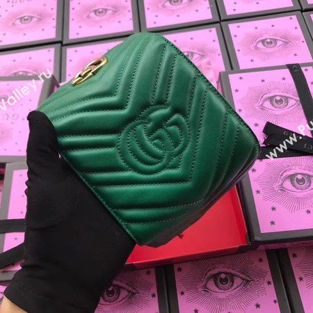 Gucci GG Marmont Matelasse Wallet 474802 Green