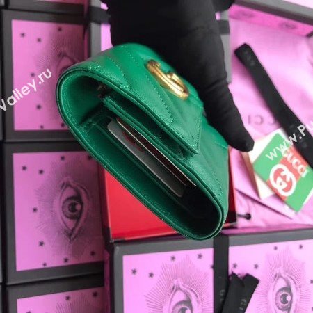 Gucci GG Marmont Matelasse Wallet 474802 Green