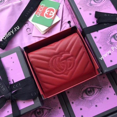 Gucci GG Marmont Matelasse Wallet 474802 Red