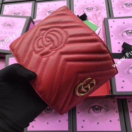 Gucci GG Marmont Matelasse Wallet 474802 Red