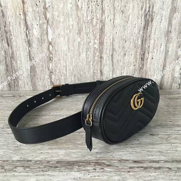 Gucci GG Marmont Quilted Leather Bag 476434 Black