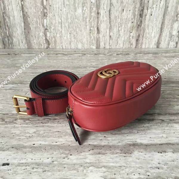 Gucci GG Marmont Quilted Leather Bag 476434 Red