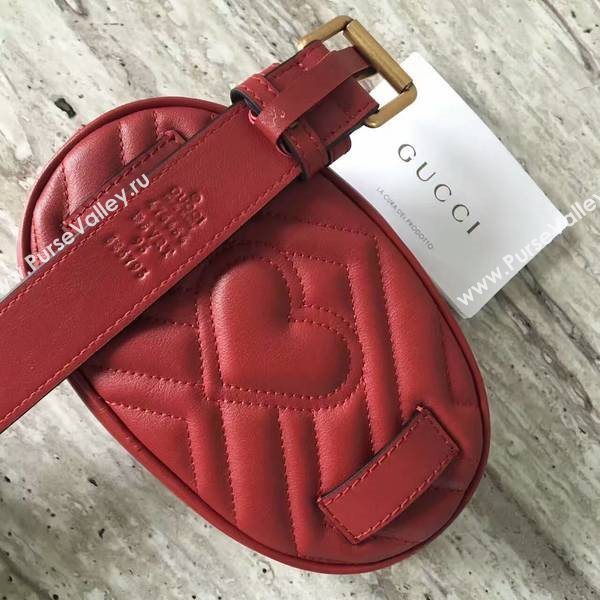 Gucci GG Marmont Quilted Leather Bag 476434 Red