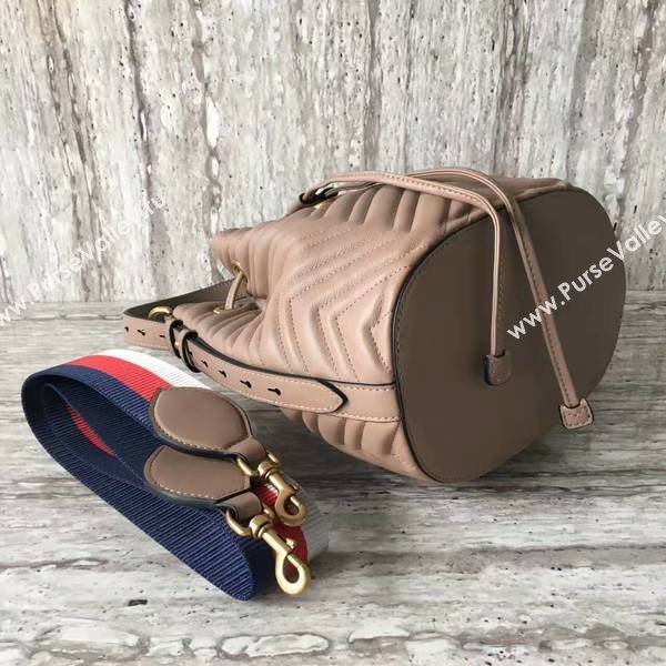 Gucci GG Marmont Quilted Leather Bucket Bag 476674 Camel