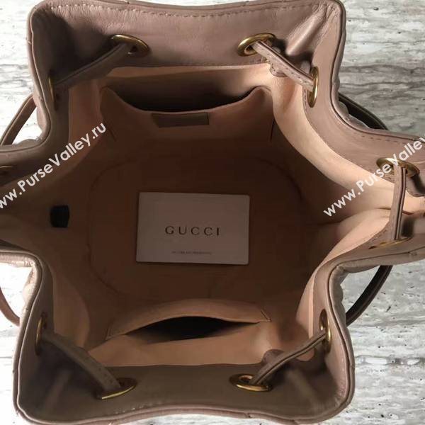 Gucci GG Marmont Quilted Leather Bucket Bag 476674 Camel