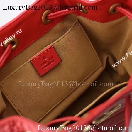 Gucci GG Marmont Quilted Leather Bucket Bag 476674 Red