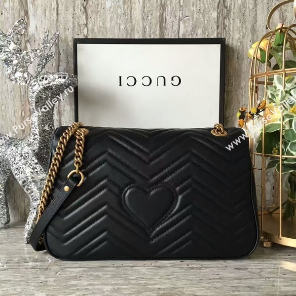 Gucci GG Marmont Velvet Shoulder Bag 443496A Black