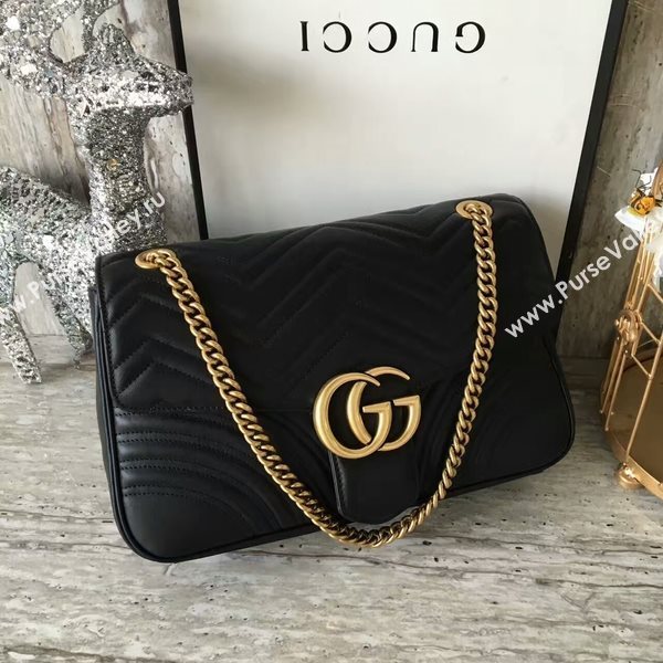 Gucci GG Marmont Velvet Shoulder Bag 443496A Black