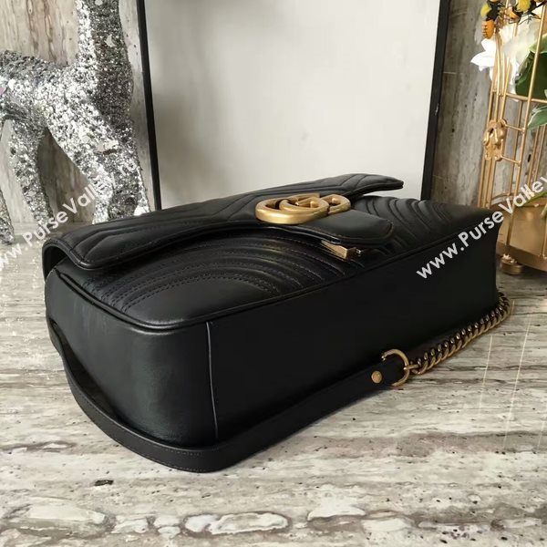 Gucci GG Marmont Velvet Shoulder Bag 443496A Black