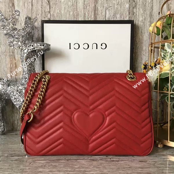 Gucci GG Marmont Velvet Shoulder Bag 443496A Red